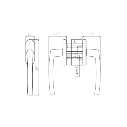  Maniglia UPVC PCZM22