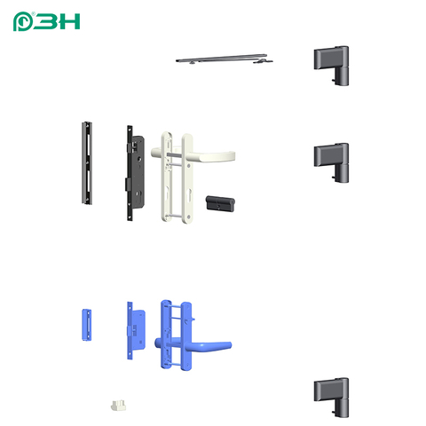 Sistema hardware per porte a battente in UPVC PMSD01A