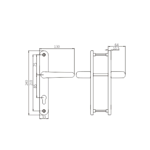 Maniglia per porta a battente FCZM01A