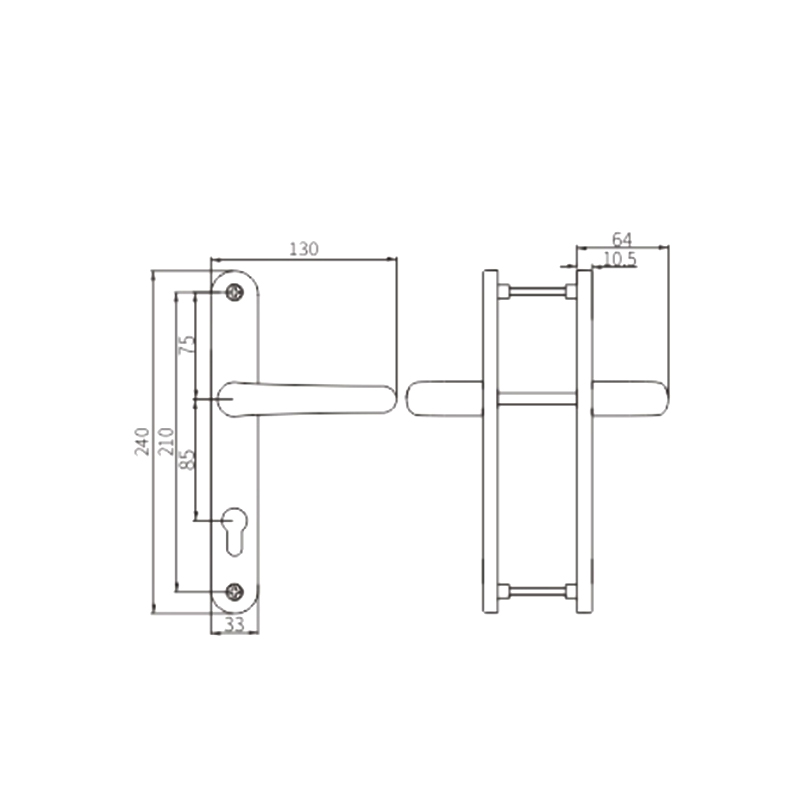 Maniglia per porta a battente FCZM01A