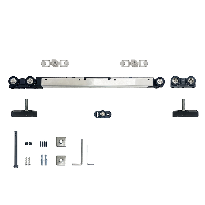 Hardware per sistema di porte scorrevoli con ruote sospese tipo E