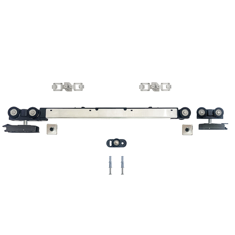 Hardware per sistema di porte scorrevoli con ruote sospese tipo E