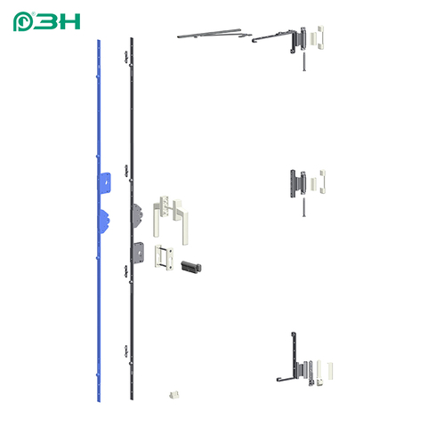 Sistema hardware per porte a battente UPVC con scanalatura a U 