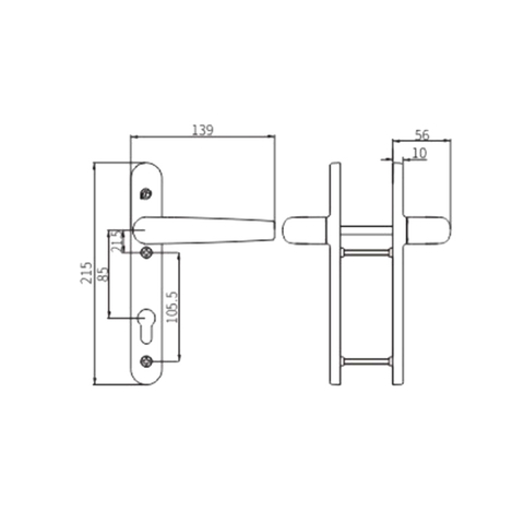 Maniglia per porta CZM25A