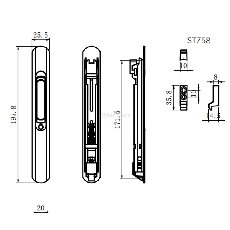 Serratura con chiusura scorrevole di nuovo design STG45G