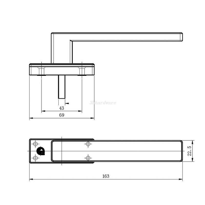 Maniglia per Finestra in Alluminio JCZ54