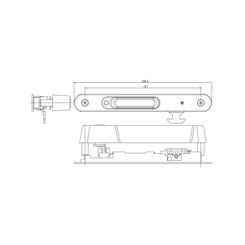 Serratura con scrocco scorrevole STG13A 