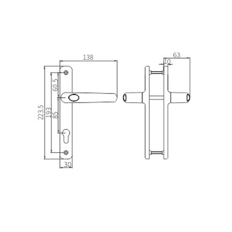 Maniglia per porta CZM30A