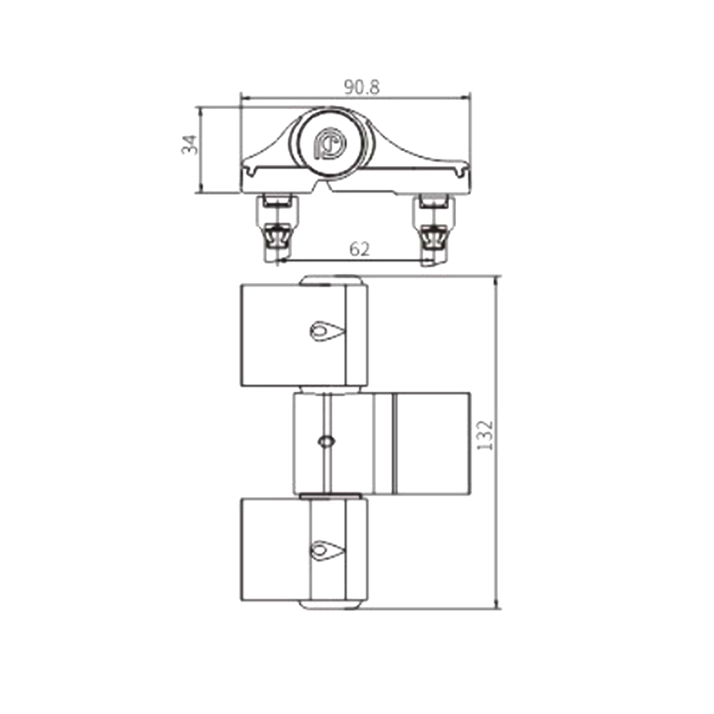 Cerniera 3D per porta a battente JX50A