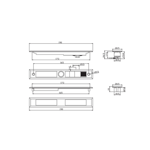 Serratura con scrocco scorrevole STG731B
