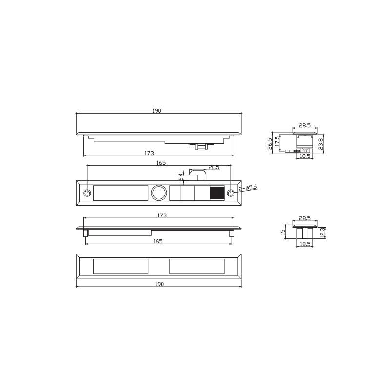 Serratura con scrocco scorrevole STG731B