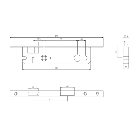 Corpo serratura di sicurezza personalizzato in acciaio inossidabile P8530A