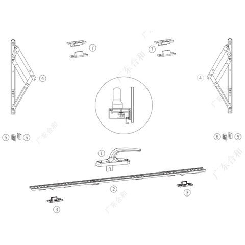 Prezzo di fabbrica di Foshan Sistema hardware per accessori per finestre con sospensione superiore - servizio leggero