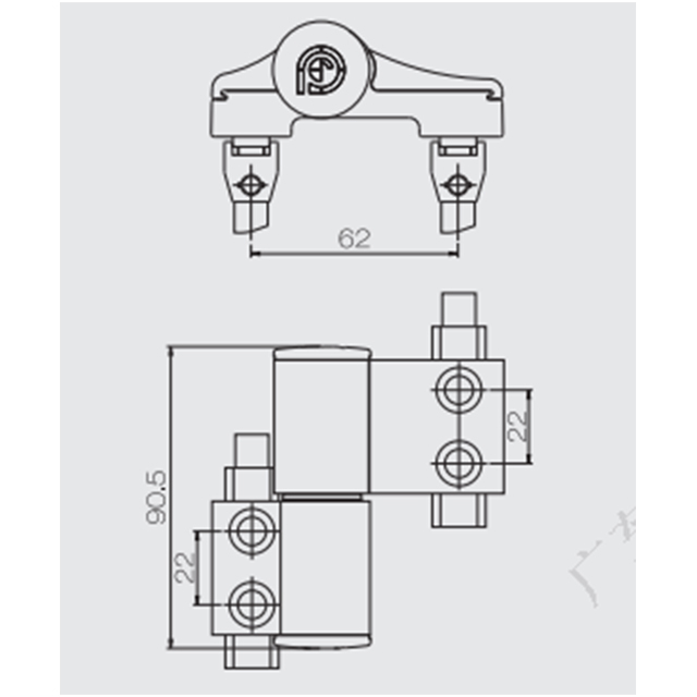 Cerniera 3D per porta a battente JX112