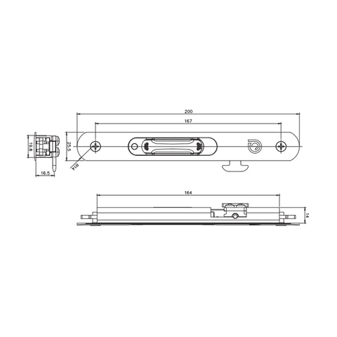 Serratura con scrocco scorrevole STG35