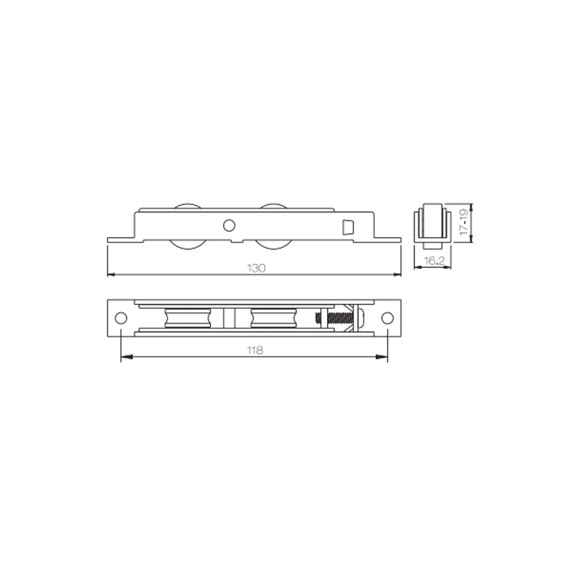 Rullo scorrevole per finestre con doppie ruote in acciaio al carbonio UPVC PLTS03-PS