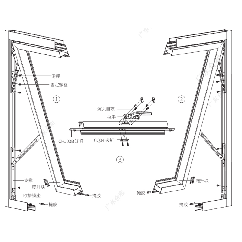 Prezzo di fabbrica di Foshan Sistema hardware per accessori per finestre con sospensione superiore - servizio leggero