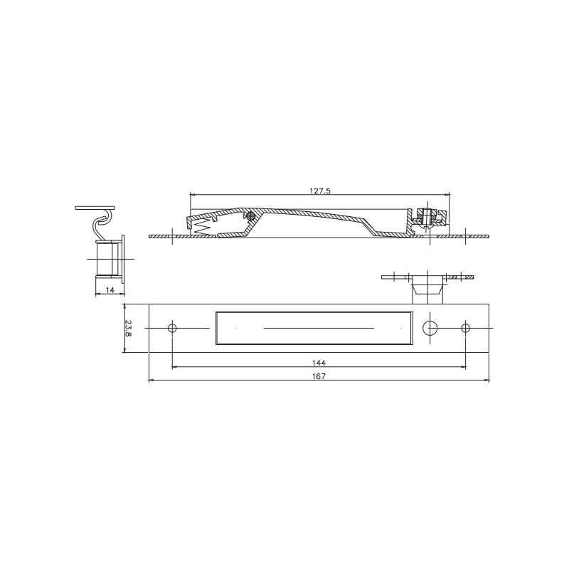 Serratura con scrocco scorrevole STG10