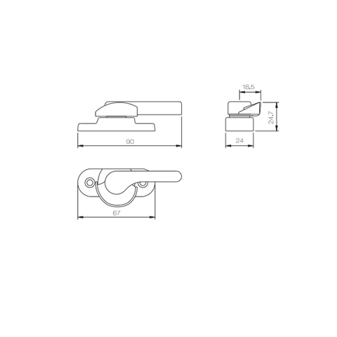 Serratura a mezzaluna PSB03R/L