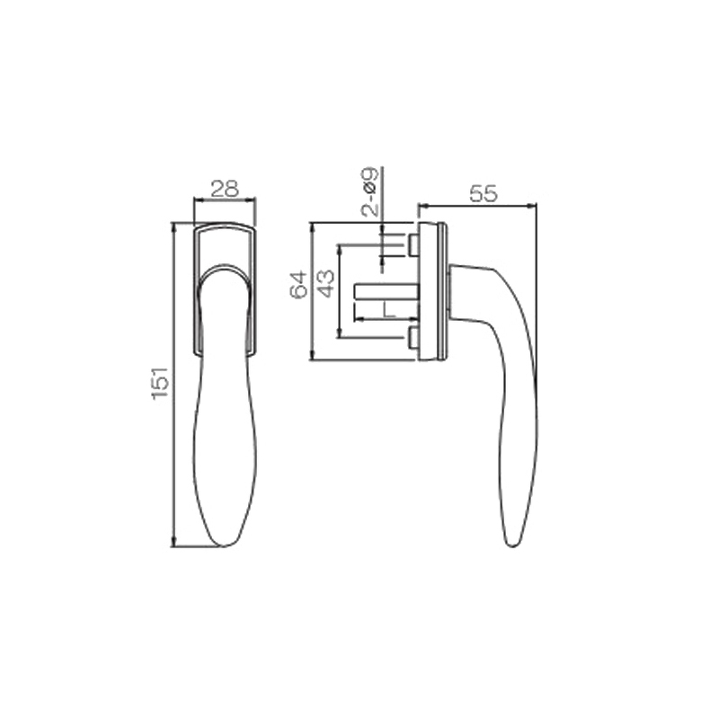 Maniglia piccola in UPVC PCZ07