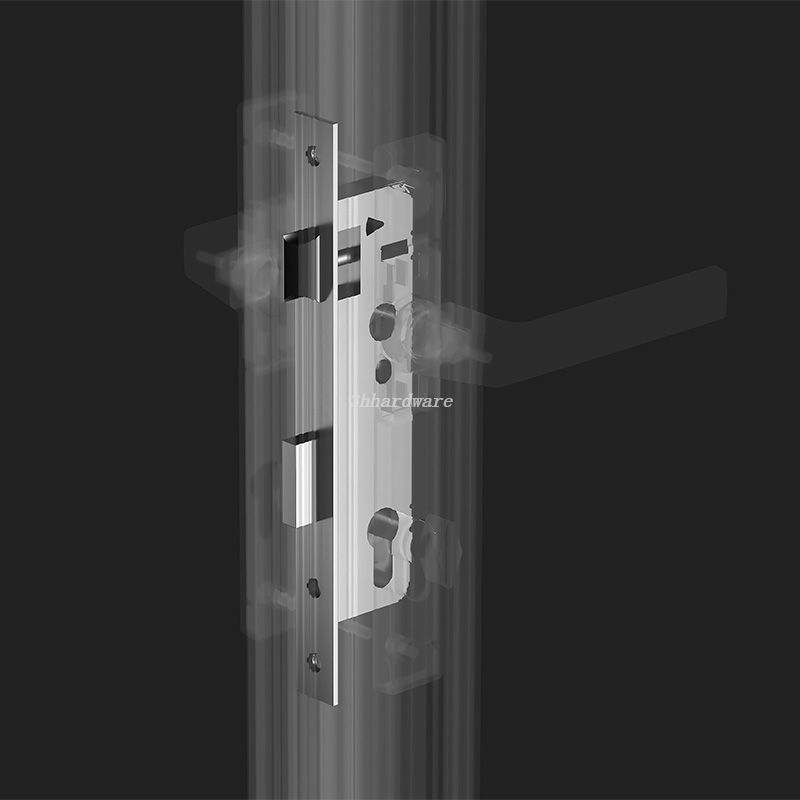 Sistema hardware per porte a battente in alluminio 