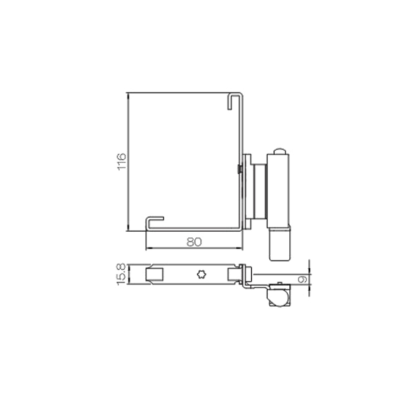 Cerniera per finestra inferiore in UPVC PJCX03