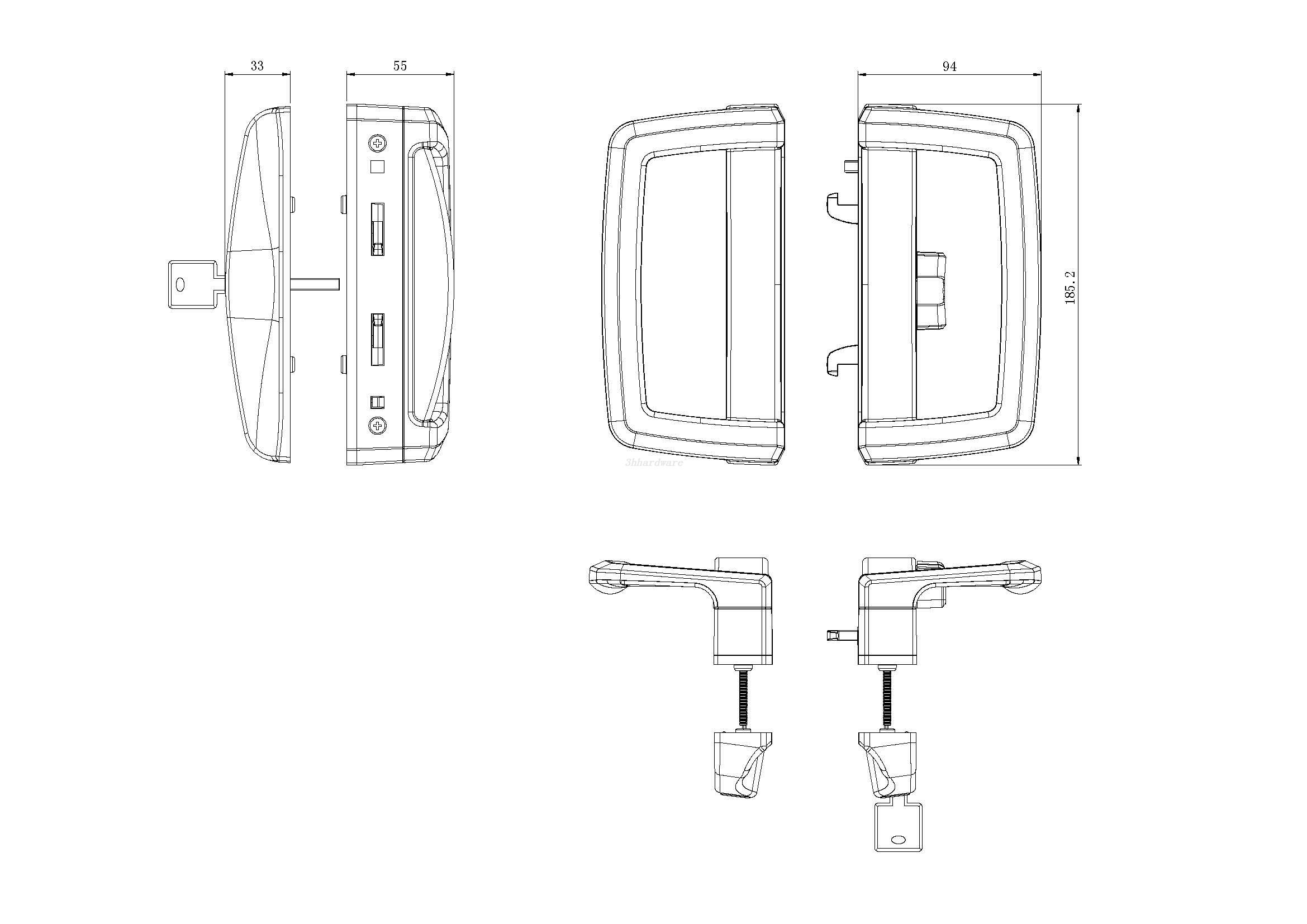Maniglia scorrevole a forma di D MH-TTS09
