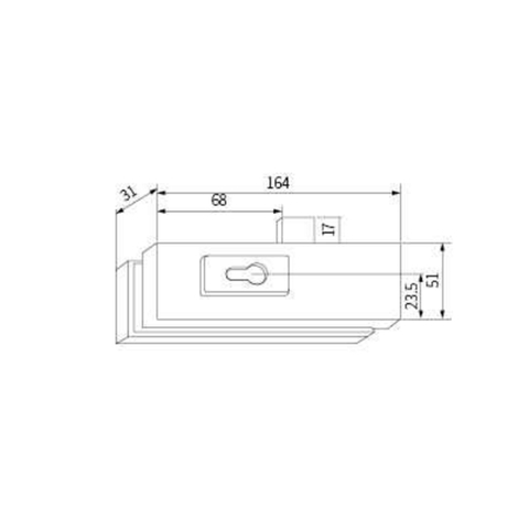 Toppa per serratura per porta in vetro PL-10