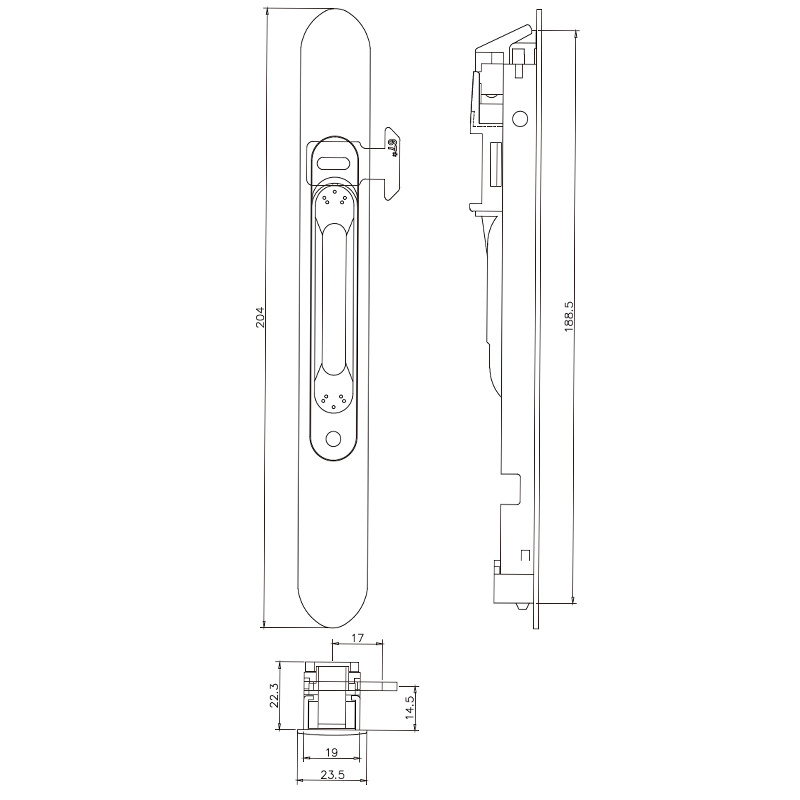 Serratura con scrocco scorrevole STG16B